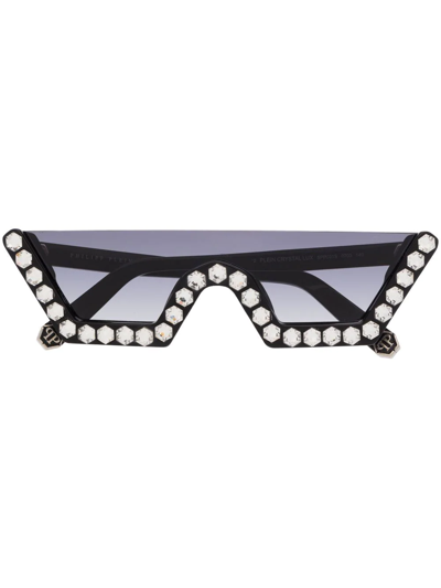 Shop Philipp Plein Plein Crystal Lux Sunglasses In Black