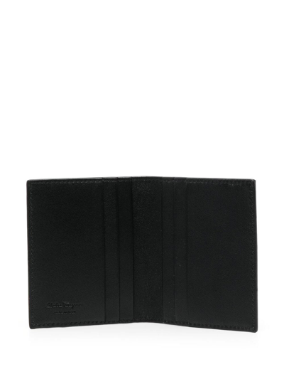 Shop Ferragamo Bi-fold Leather Card Holder In Brown