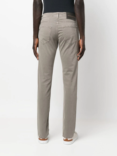 Shop Jacob Cohen Five-pocket Cotton Straight-leg Trousers In Neutrals