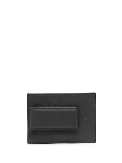 Ferragamo Logo-embossed Leather Cardholder In Black