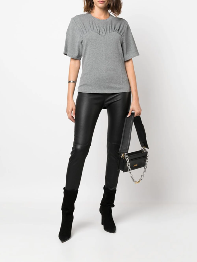 Shop Isabel Marant Zazie Corset-style T-shirt In Grey