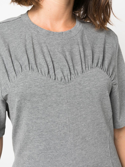 Shop Isabel Marant Zazie Corset-style T-shirt In Grey