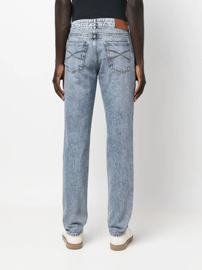 Shop Brunello Cucinelli Low-rise Slim-cut Jeans In Blue