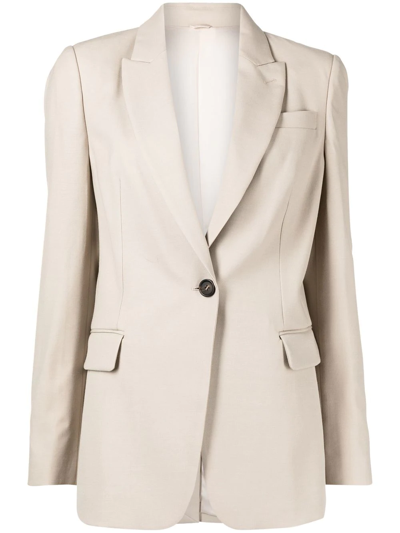 Brunello Cucinelli One-button Single-breasted Blazer In White