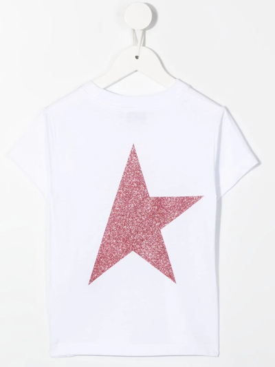 Shop Golden Goose Star-print Glitter-detailed T-shirt In White