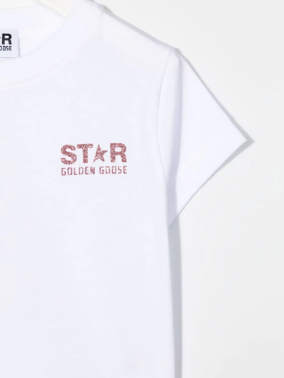 Shop Golden Goose Star-print Glitter-detailed T-shirt In White