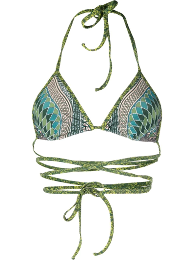 Jean Paul Gaultier Billet De Banque Bikini Top Woman Multicolor In Green |  ModeSens