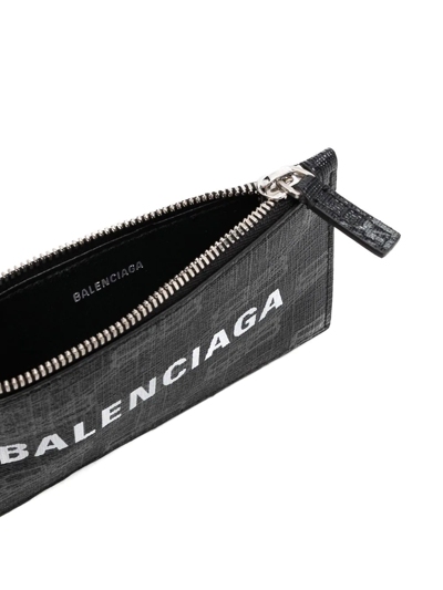 Shop Balenciaga Bb Logo-print Wallet In Black