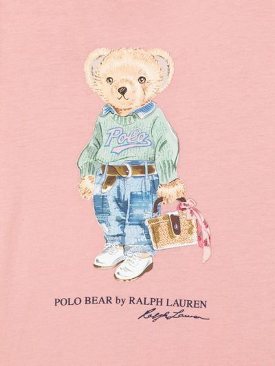 Shop Ralph Lauren Polo Bear Print T-shirt In Pink