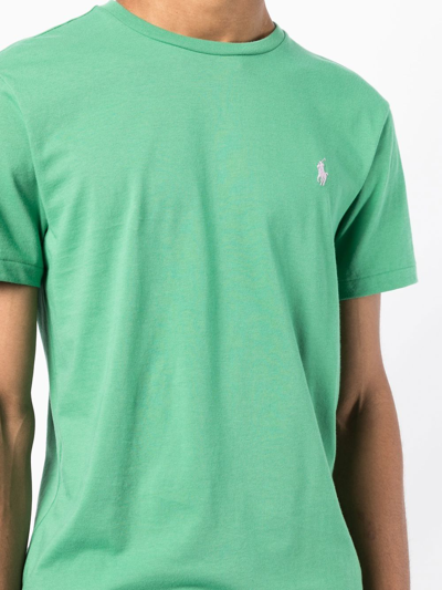 Shop Polo Ralph Lauren Logo-embroidered Cotton T-shirt In Green