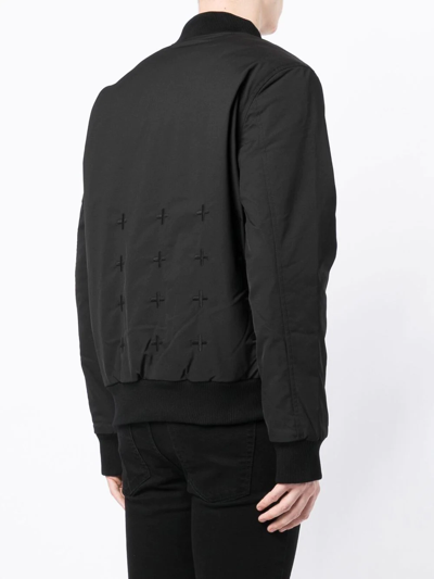Shop Ksubi Patch-detail Zip-up Bomber Jacket In Black