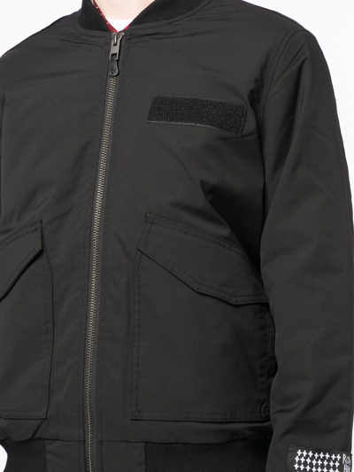 Shop Ksubi Patch-detail Zip-up Bomber Jacket In Black