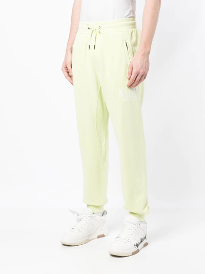 Shop Ksubi Drawstring-waist Cotton Track Trousers In Green