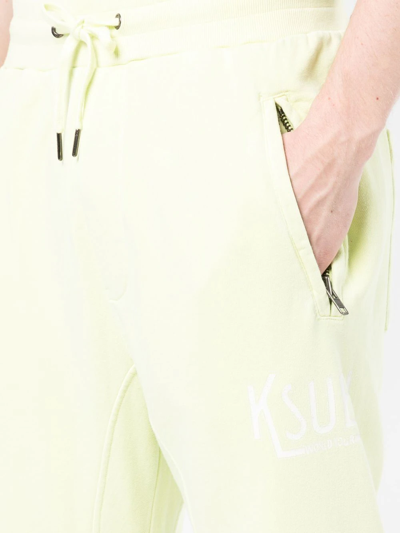 Shop Ksubi Drawstring-waist Cotton Track Trousers In Green