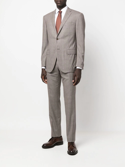 Corneliani Single-breasted Tailored Suit In Neutrals