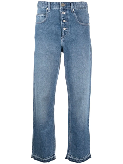 Shop Isabel Marant Étoile Cropped Denim Jeans In Blue
