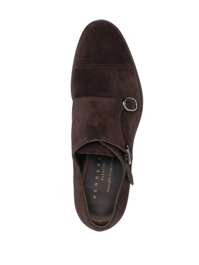 Shop Henderson Baracco Suede Monk Shoes In Brown