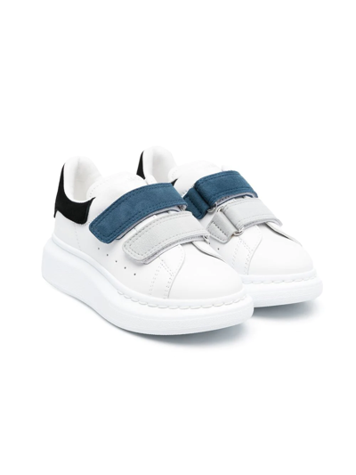 Shop Alexander Mcqueen Oversized Colourblock Touch-strap Sneakers In White