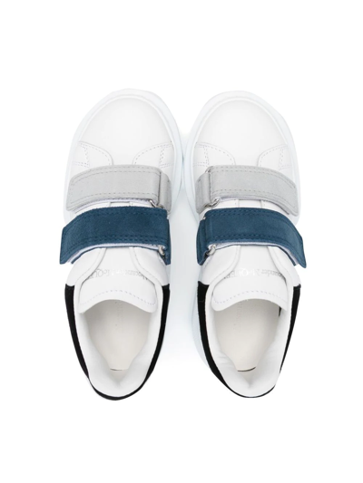 Shop Alexander Mcqueen Oversized Colourblock Touch-strap Sneakers In White