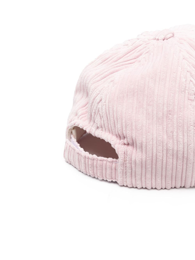 Shop Isabel Marant Embroidered-logo Corduroy Cap In Pink