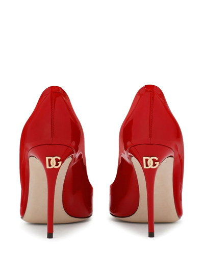 Shop Dolce & Gabbana 90mm Patent Leather Pumps In Red