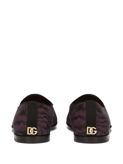 Dolce & Gabbana Iridescent Caravaggio Slippers In Black