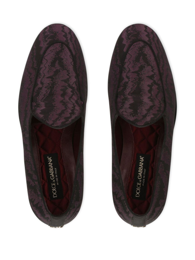 Dolce & Gabbana Iridescent Caravaggio Slippers In Black