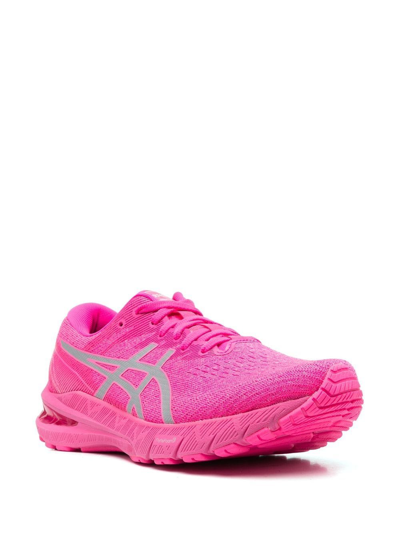 Shop Asics Striped Lace-up Sneakers In Pink