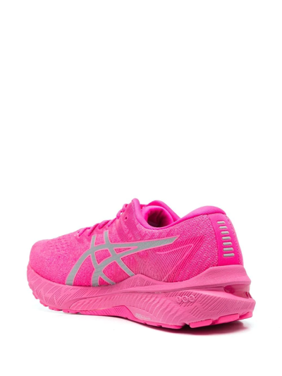 Shop Asics Striped Lace-up Sneakers In Pink