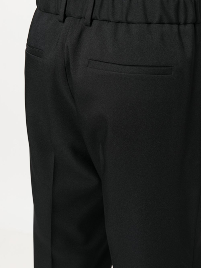 Jil Sander Elasticated Waistband Tapered Trousers In Black