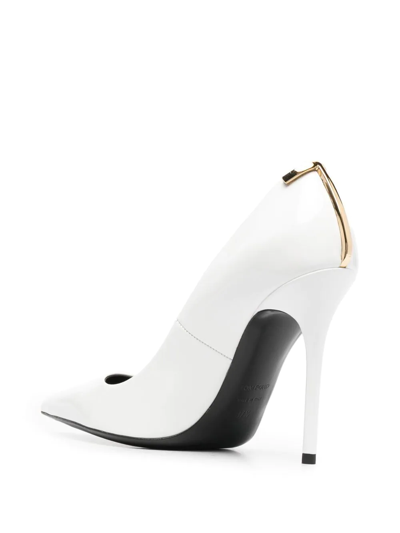 Shop Tom Ford Embellished-heel Pumps In White