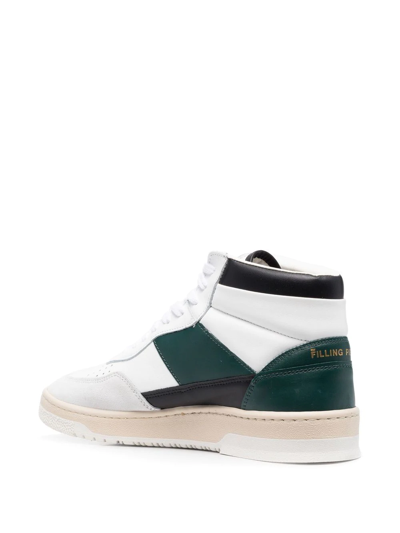 Filling Pieces Mid Ace Spin Men Sneaker In Green In White