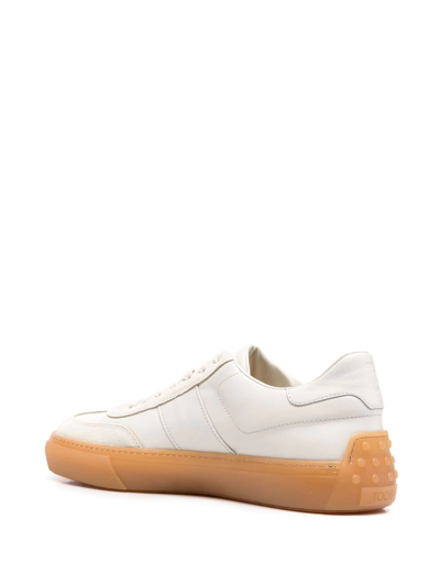 Shop Tod's Lace-up Low-top Sneakers In Neutrals