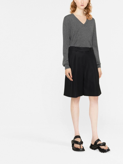 Brunello Cucinelli V-neck Cashmere Jumper In Grey