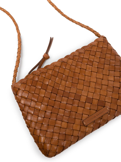 Shop Loeffler Randall Marison Woven Leather Shoulder Bag In Brown