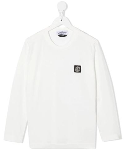 Shop Stone Island Junior Logo-patch Detail T-shirt In White