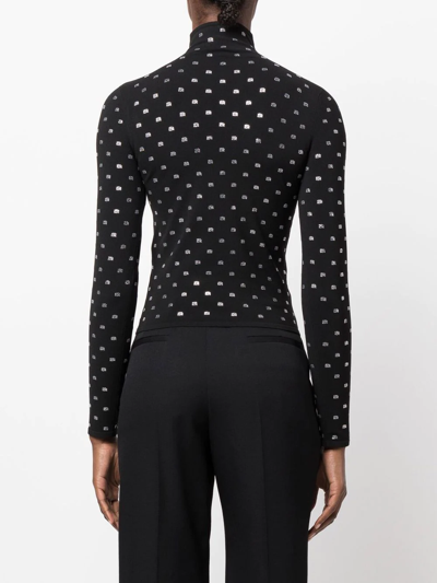 Shop Alexander Wang Rhinestone Embellished High-neck Top In Black