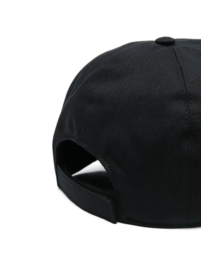 Shop Versace Logo-embroidered Baseball Cap In Black