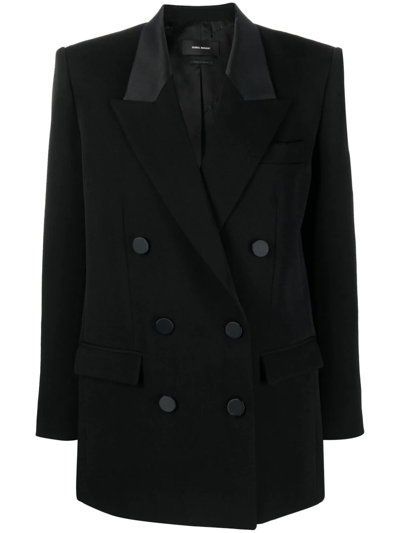Shop Isabel Marant Double-breasted Blazer Jacket In Black