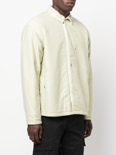 Shop Stone Island Shadow Project Logo-patch Cotton Shirt Jacket In Neutrals