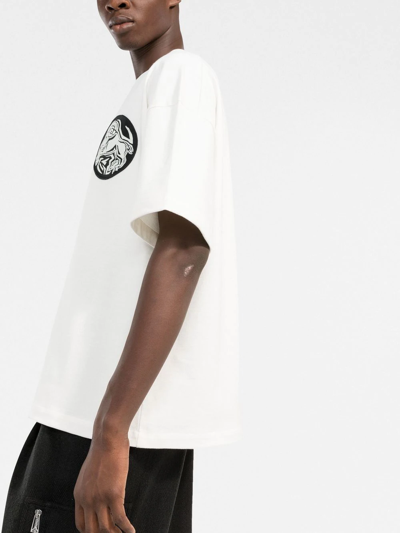 Shop Jil Sander Appliqué Patch Cotton T-shirt In White