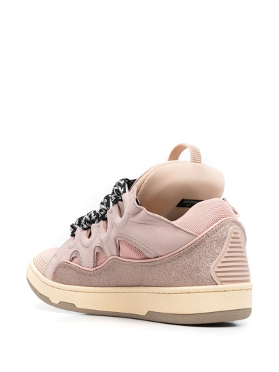 Shop Lanvin Lace-up Low-top Sneakers In Pink