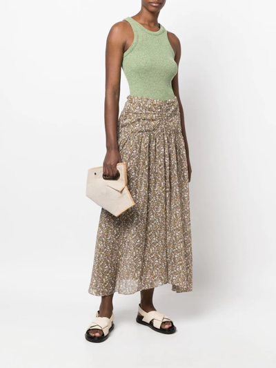 Isabel Marant Étoile Graphic-print Skirt In Green