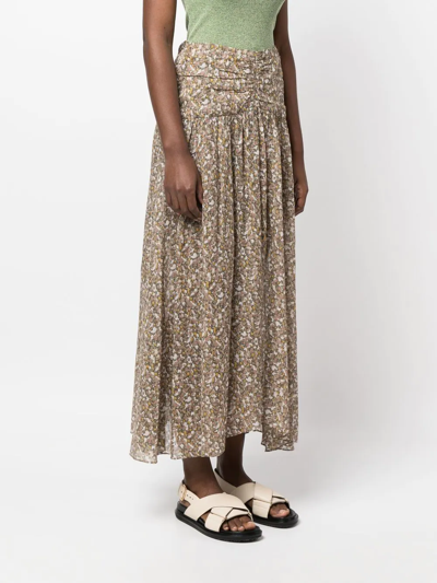 Isabel Marant Étoile Graphic-print Skirt In Green