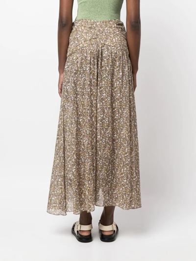 Isabel Marant Étoile Graphic-print Skirt In Green
