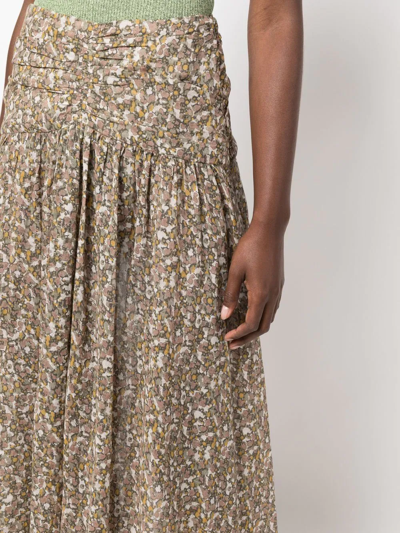 Isabel Marant Étoile Graphic-print Skirt In Green