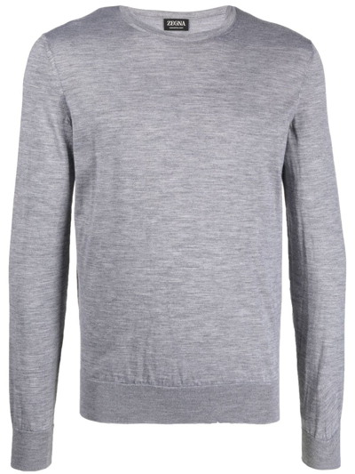 Shop Z Zegna Crew-neck Cashmere Jumper In Grey