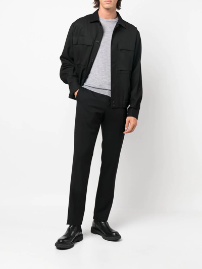 Z Zegna Crew-neck Cashmere Jumper In Grey
