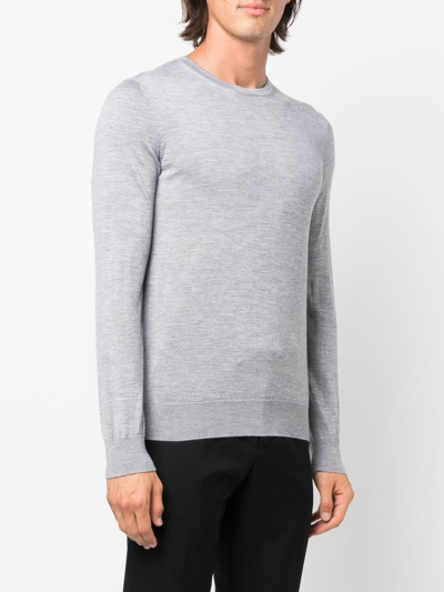 Z Zegna Crew-neck Cashmere Jumper In Grey