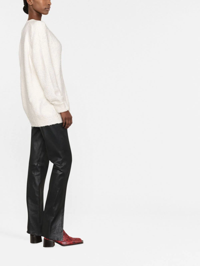 Shop Maison Margiela V-neck Knitted Cardigan In Neutrals